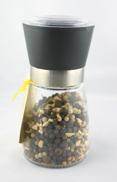 Gewürzmühle mit 70 g Zulu Pepper Mix gefüllt